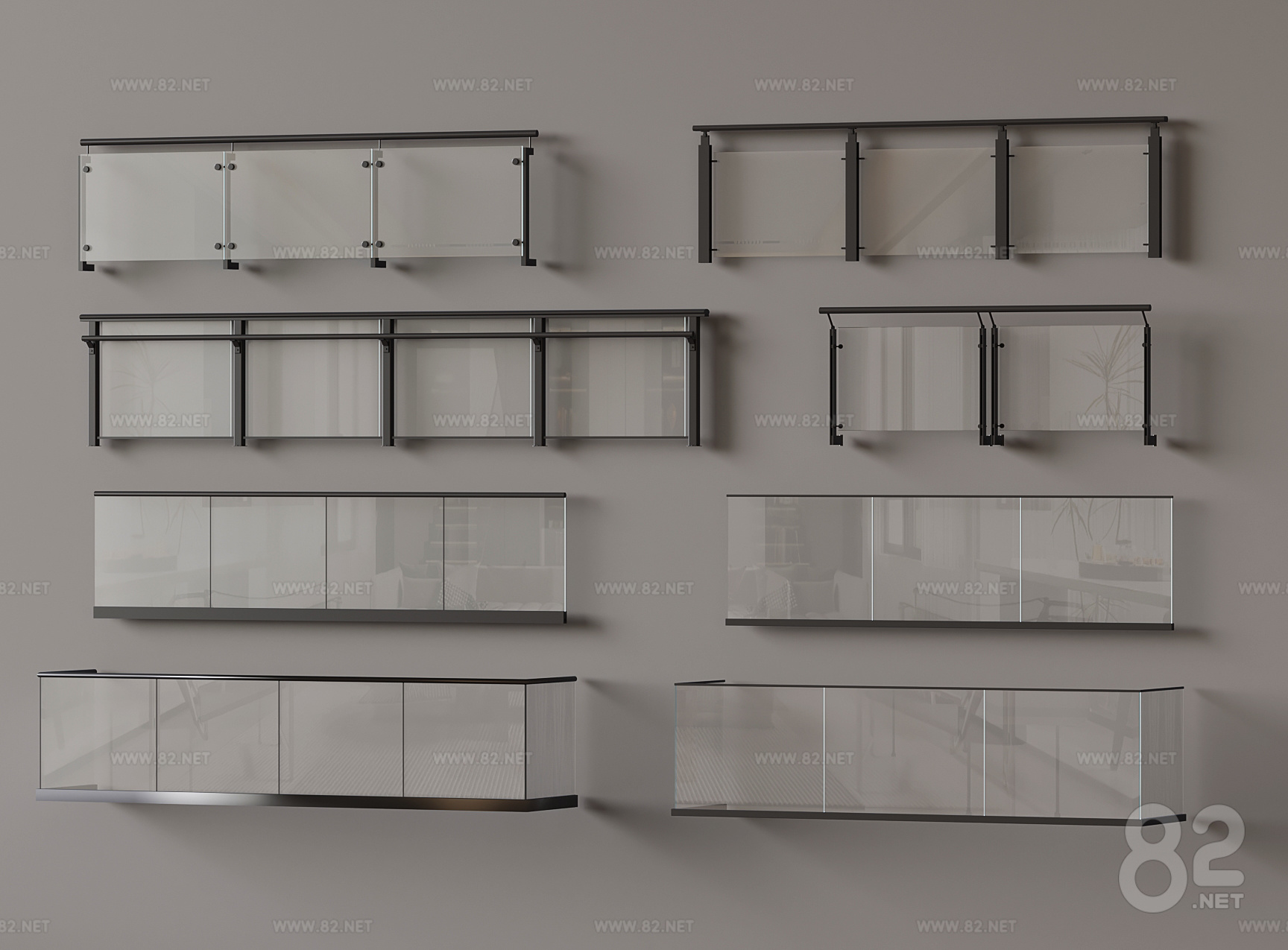 modern glass railing download | SketchUp(.skp) - 82Models