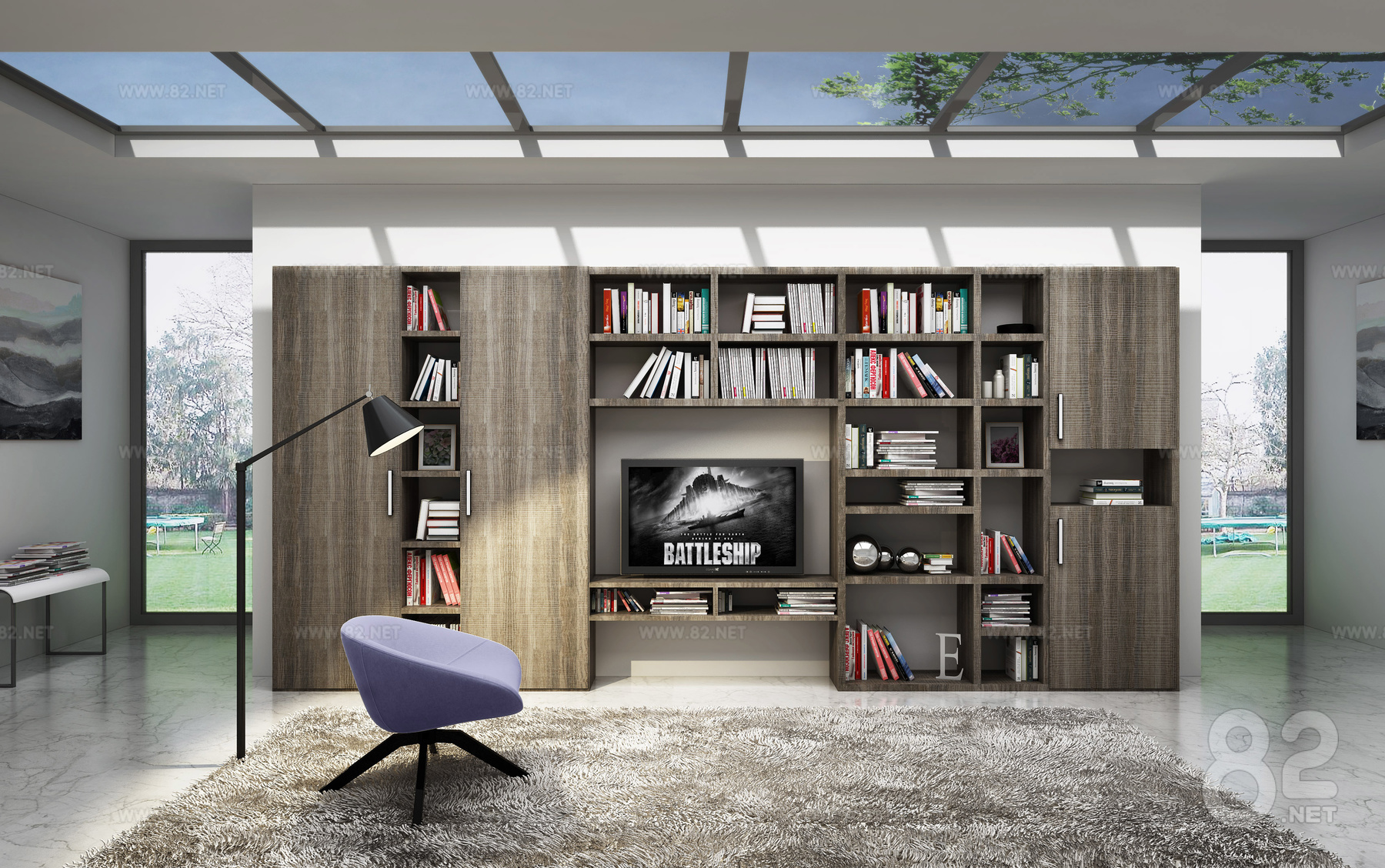 Nordic Modern Study Bookcase download | 3Ds Max(.max) - 82Models