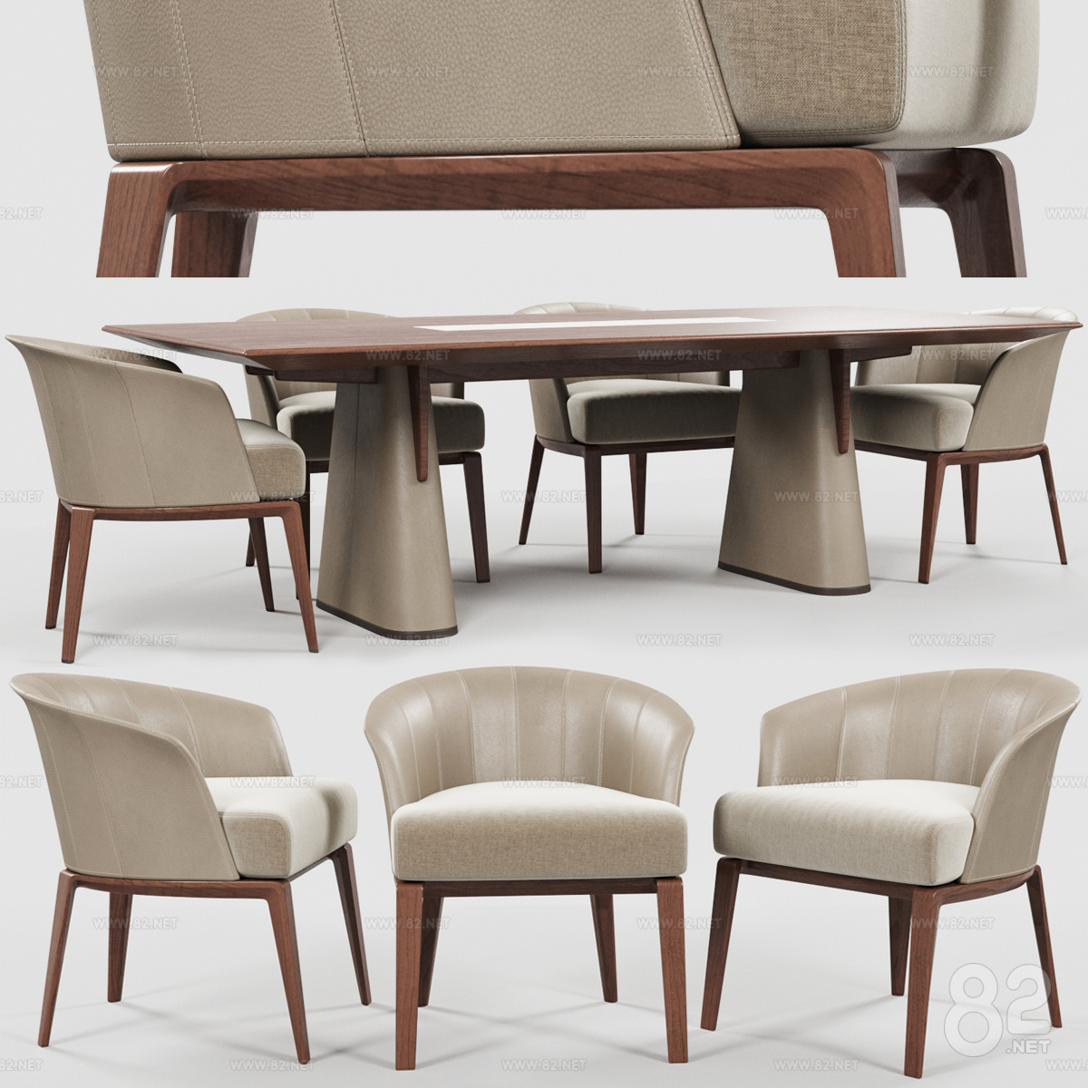 Modern solid wood dining table and chair model combination download ...