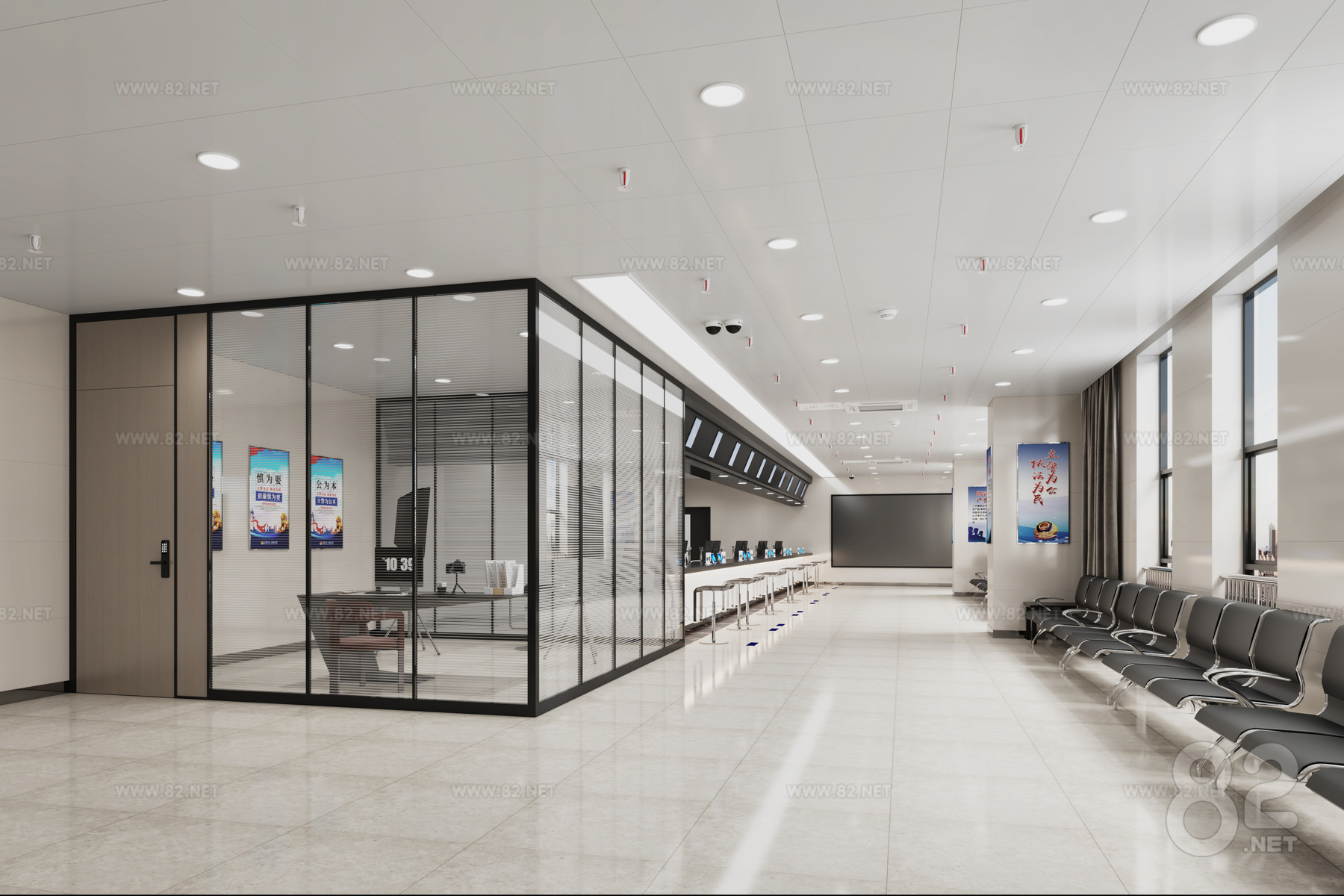 Home Service Hall The bank hall is the people's service hall, the front desk office area ...