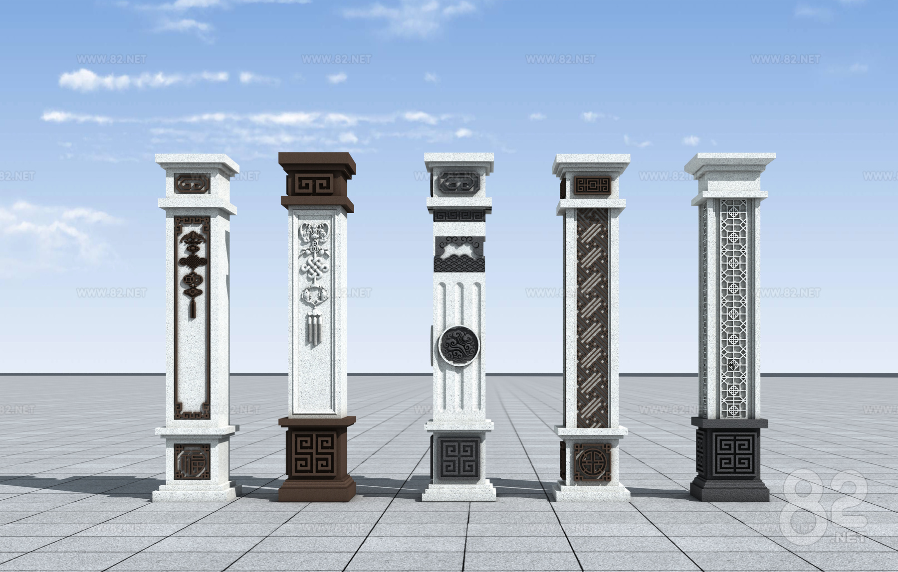 Chinese Roman Column download 3D Model | 3Ds Max(.max) - 82Models
