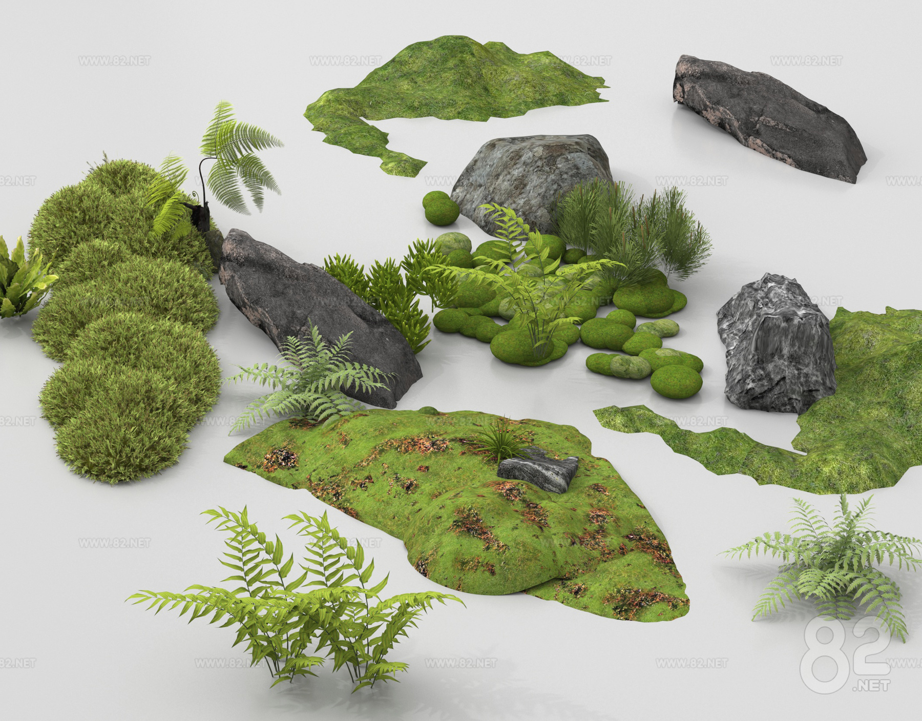 Micro Terrian Model Modern micro-terrain combination stone plant combination courtyard ...
