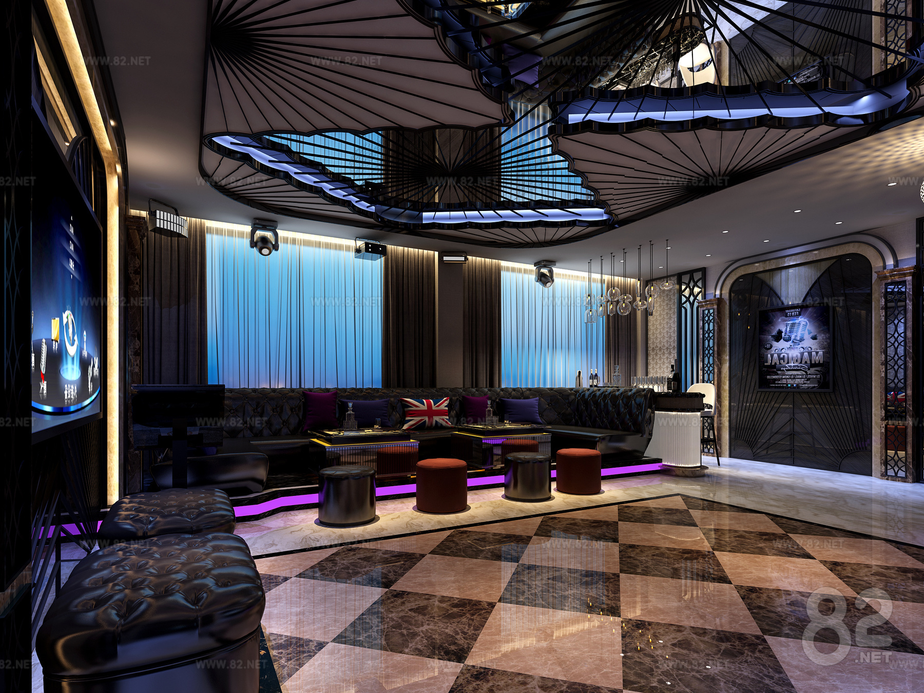 Ktv Roon Jane Europe modern KTV rooms download | 3Ds Max(.max) - 82Models