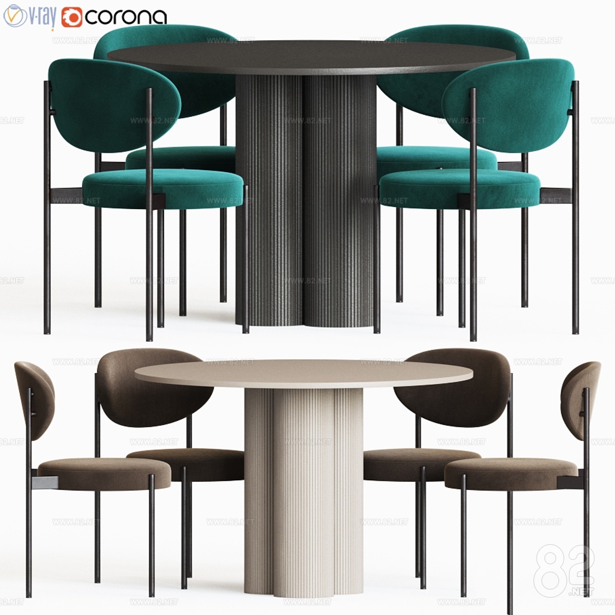 Table set 69 download 3D Model | 3Ds Max(.max) - 82Models