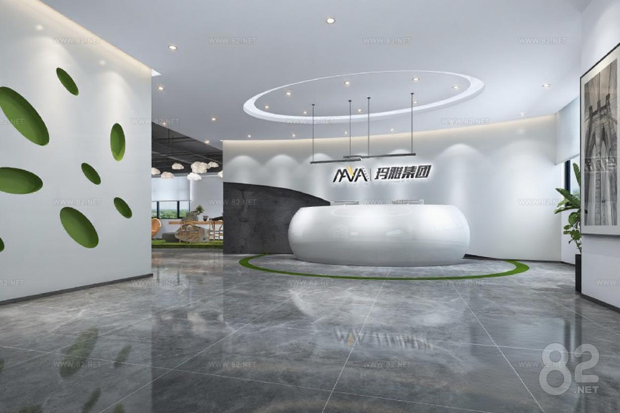 3D rendering enterprise exhibition hall design modern science and ...