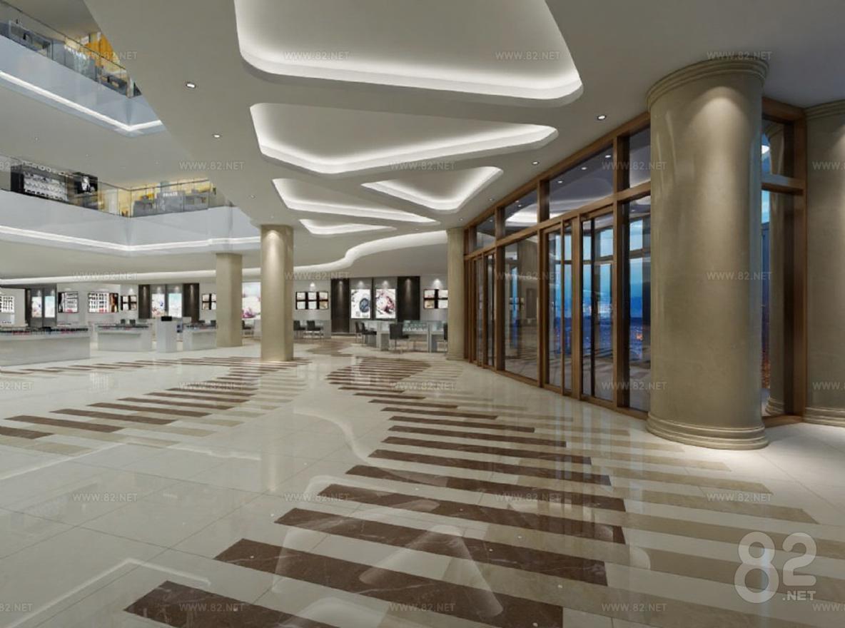 High-end commercial space interior design luxury hall architectural ...