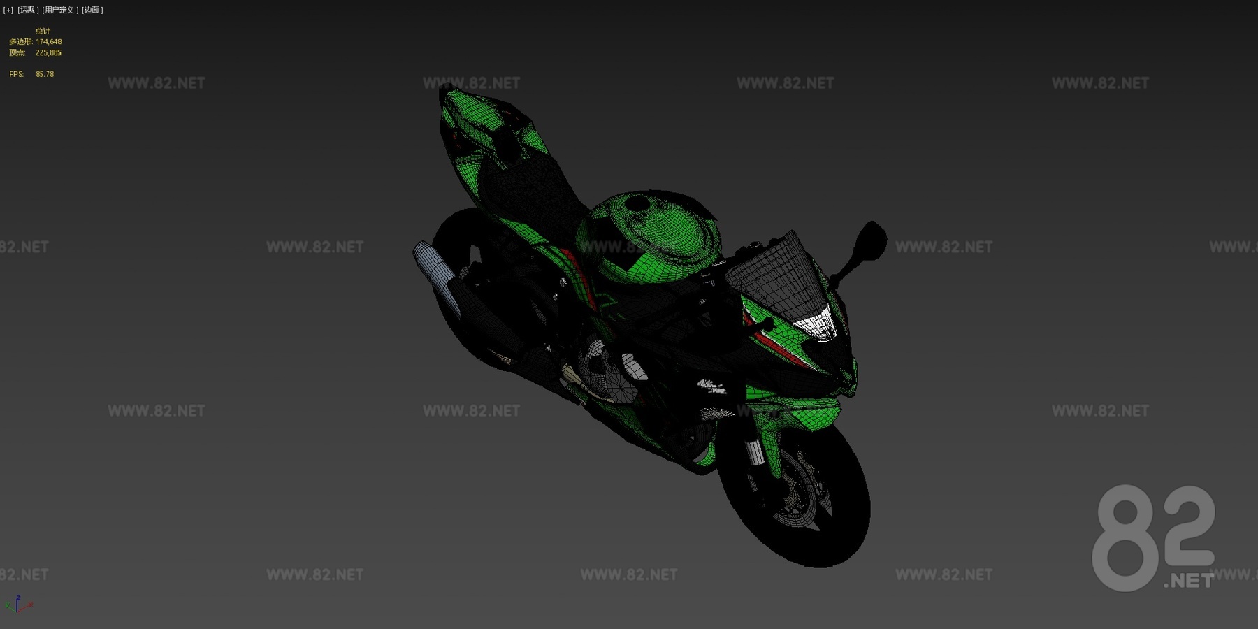 Kawasaki Ninja ZX-6R download 3D Model | 3Ds Max(.max) - 82Models