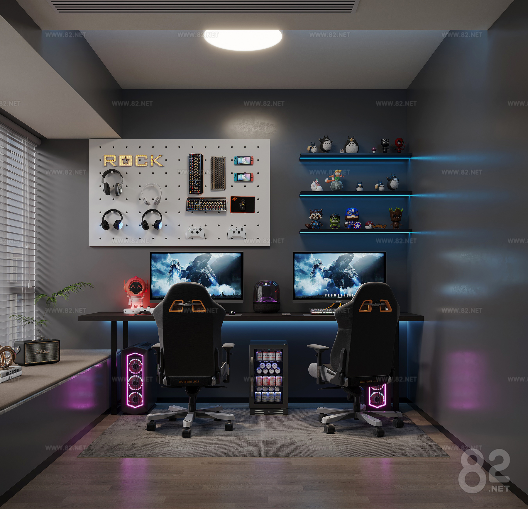 Modern E-sports room download 3D Model | 3Ds Max(.max) - 82Models